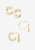 Gold C Initial Studs & Hoops Set, Gold image number 1