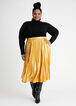 Pleated Metallic Gold Skirt, Gold image number 2