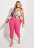 Pull On Stretch Power Twill Capris, Fandango Pink image number 2