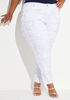 Mid Rise Crystal Embellished Jeans, White image number 3