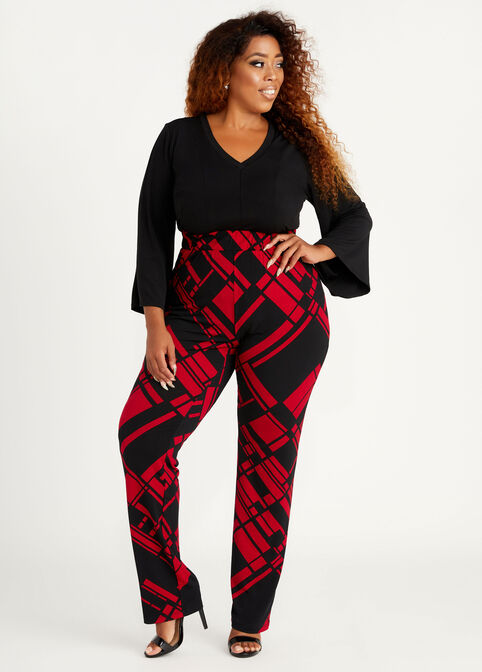 Abstract High Waist Leggings, Black image number 2