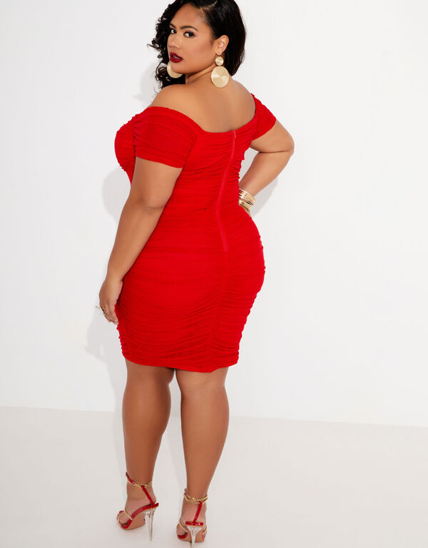 The Carina Bodycon Dress, Red image number 1