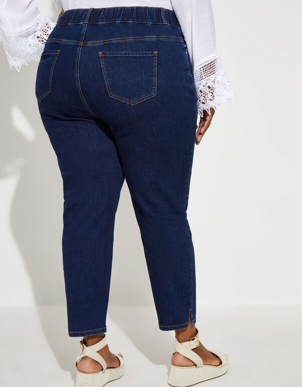Mid Rise Two Button Skinny Jeans, Dk Rinse image number 1