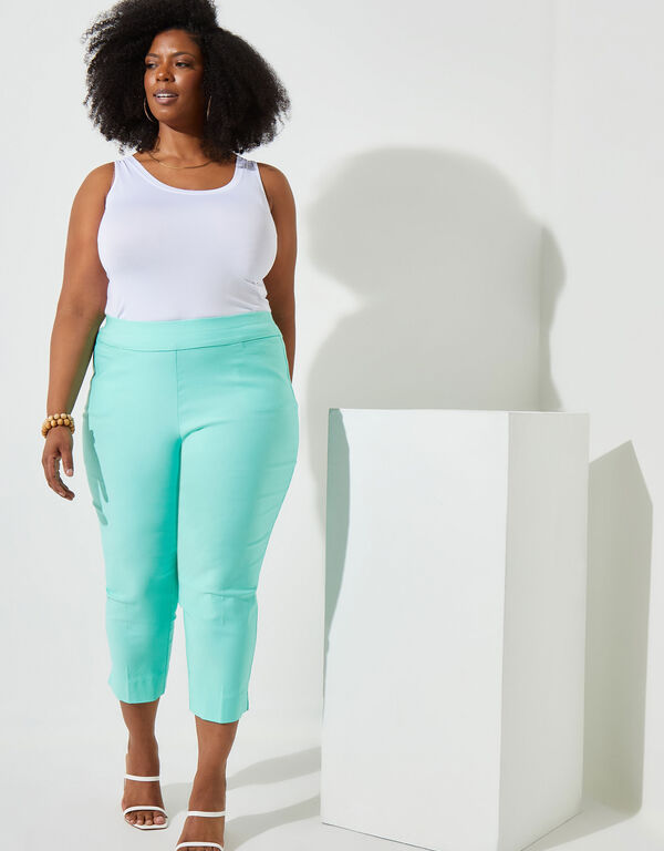 Power Twill Pull On Capris, Ice Green image number 0
