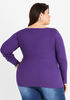 Twist Front Ribbed Knit Top, Acai image number 1