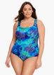 Longitude Colorblock 1pc Swimsuit, Blue image number 0