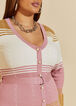 Striped Belted Sweater Dress, Foxglove image number 2