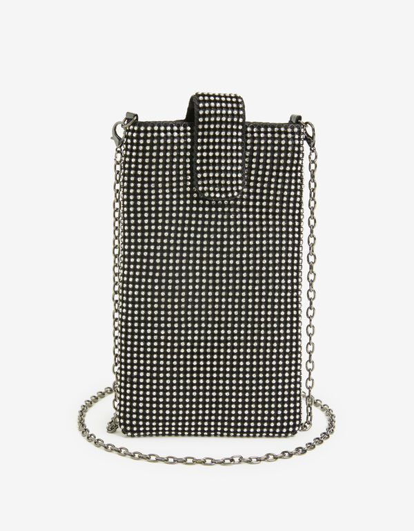 Crystal Embellished Phone Bag, Black image number 0