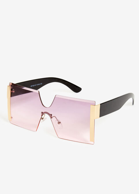 Pink Oversize Colorblock Sunglasses, Pink image number 1