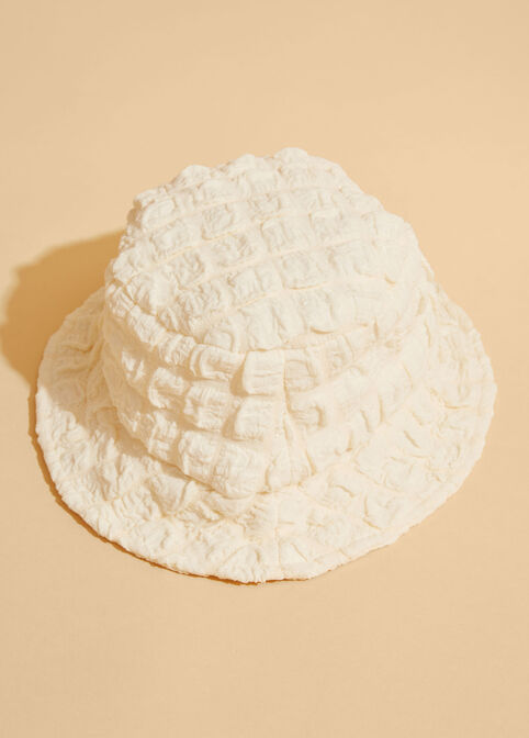 Textured Puff Effect Bucket Hat, Tapioca Cream image number 1