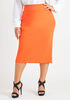 Stretch Crepe Pencil Skirt Spicy Orange, SPICY ORANGE image number 0