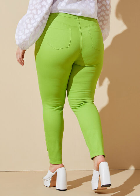 High Rise Cutout Jeggings, Parrot Green image number 1