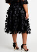 Dot Mesh Flared High Waist Skirt, Black image number 1