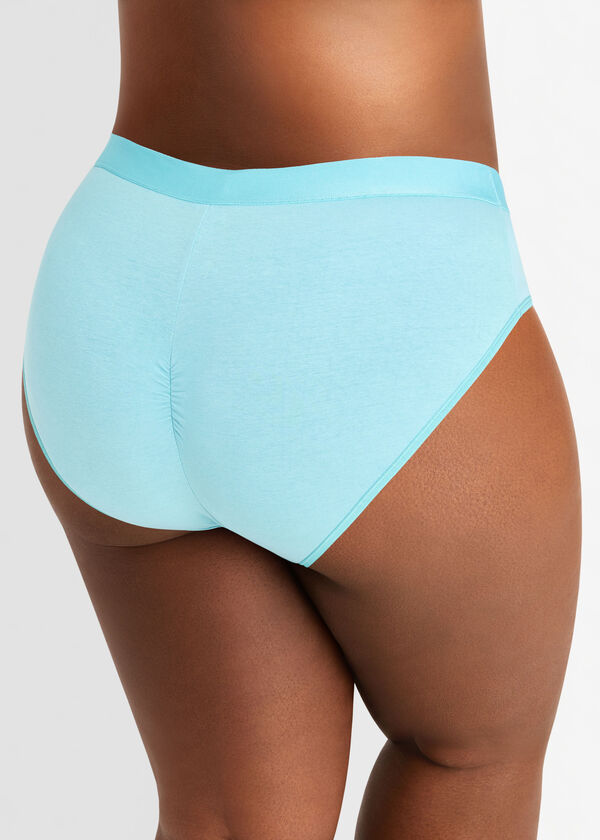 Cotton Ruched Hipster Brief, Teal image number 1