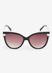 Black Cateye Tinted Sunglasses, Black image number 0