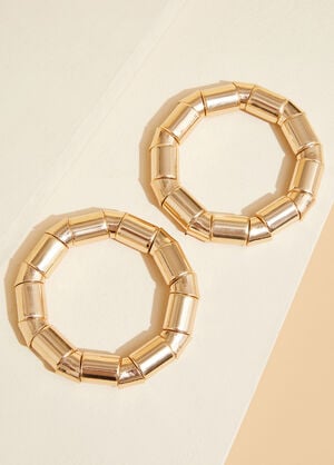 Gold Tone Link Bracelet Set, Gold image number 0