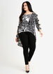 Abstract Rhinestone Cutout Duster, Black White image number 0