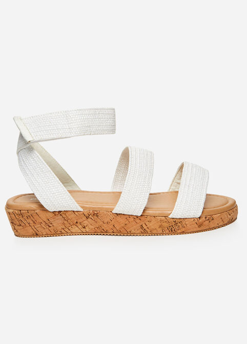 Sole Lift Wedge Wide Width Sandal, White image number 1