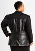 Faux Leather & Ponte Blazer, Black image number 1