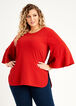 Plus Size Flutter Sleeve Knit Flowy Hi Low Tunic Chic Scoop Neck Top image number 0
