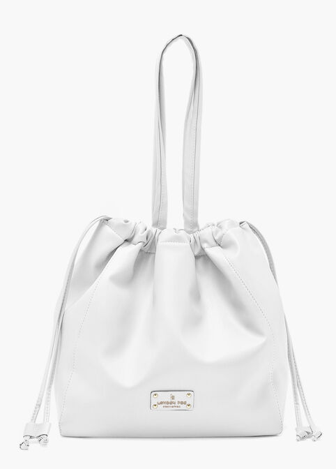Discount Designer Bags London Fog Irina Drawstring Satchel Leather Bag image number 0