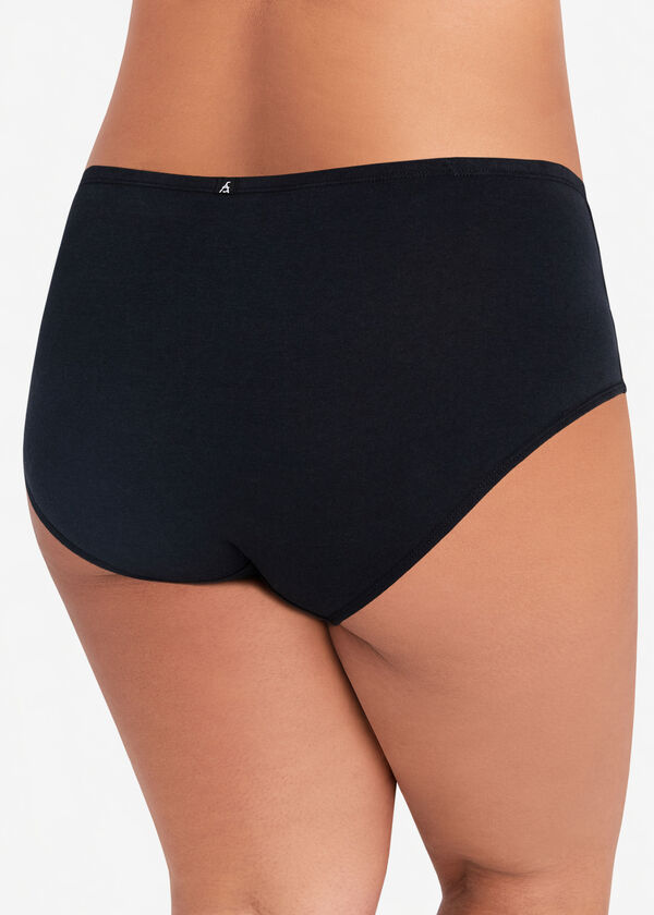 Cotton Cutout Brief Hipster Panty, Black image number 1