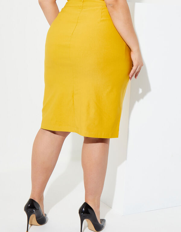 Knee Length Pencil Skirt, Nugget Gold image number 1
