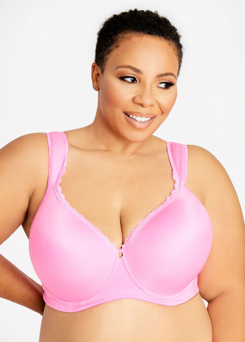 Plus Size Pink Full Coverage Butterfly Bra Plus Size Bras Underwire