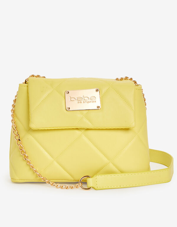Bebe City Quilted Crossbody, Lemon image number 0