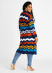 Chevron Open Front Duster Cardigan, Multi image number 1