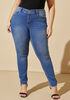 Fearless Medium Wash Skinny Jeans, Med Sky Blue image number 2