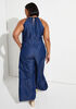 Chambray Wide Leg Jumpsuit, Dk Rinse image number 3