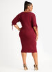 Lace Up Trim V Neck Sweater Dress, Rhododendron image number 1