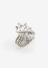 Silver Tone Crystal Stretch Ring, Silver image number 0