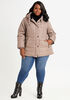 Faux Fur Lined Hooded Puffer Coat, Tan image number 0