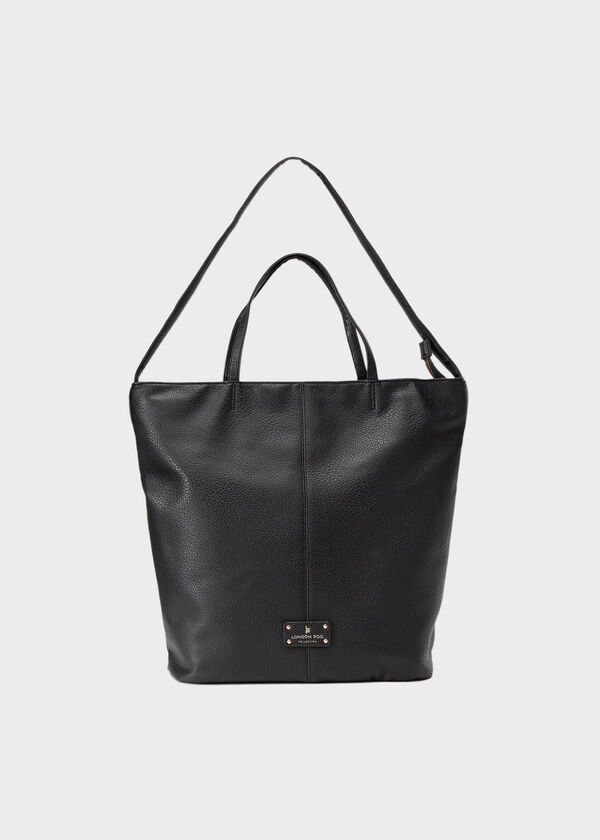 London Fog Laura Faux Leather Tote, Black image number 0