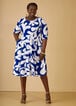 Swirl Print Textured A Line Dress, Surf The Web image number 0