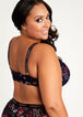 Floral Lace Plunge Underwire Bra, Navy image number 1