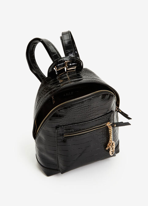 Bebe Rena Croco Small Backpack, Black image number 1