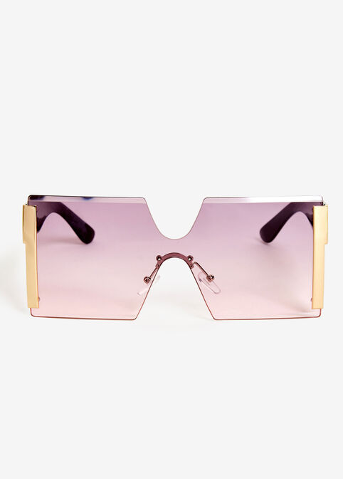 Pink Oversize Colorblock Sunglasses, Pink image number 0