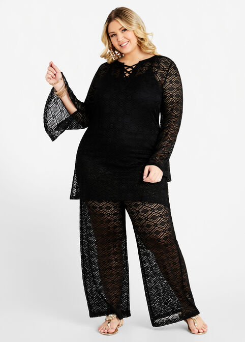Beach Break Lace Cover Up Pant, Black image number 2