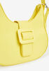 Buckled Faux Leather Shoulder Bag, Yellow image number 3