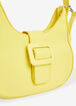 Buckled Faux Leather Shoulder Bag, Yellow image number 3