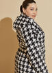 Houndstooth Faux Wool Coat, Black White image number 4