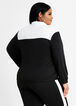 Colorblock Half Zip Pullover, Black White image number 1