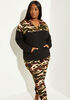 Camo Print Paneled Pullover, Multi image number 0