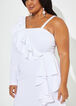 Ruffled One Shoulder Gown, White image number 2