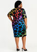 Abstract Mock Neck Bodycon Dress, Multi image number 1