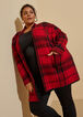 Plaid Open Front Cardigan, Red image number 3