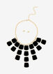 Geo Disc Necklace & Stud Earrings, Black image number 0